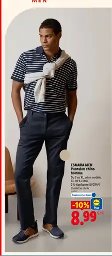 Lidl ESMARA MEN Pantalon chino homme offre