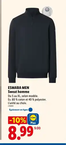Lidl ESMARA MEN Sweat homme offre