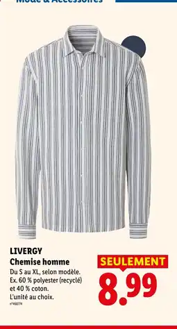 Lidl LIVERGY Chemise homme offre