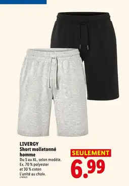 Lidl LIVERGY Short molletonné homme offre