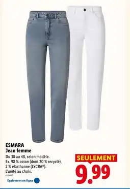 Lidl ESMARA Jean femme offre