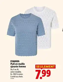 Lidl ESMARA Pull en maille ajourée femme offre