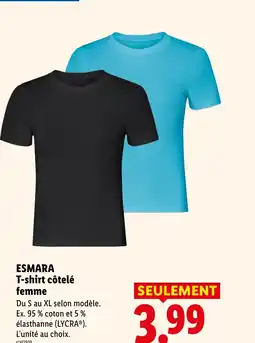 Lidl ESMARA T-shirt côtelé femme offre