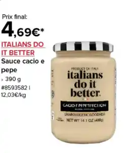 Costco ITALIANS DO IT BETTER Sauce cacio e pepe offre