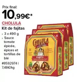 Costco CHOLULA Kit de fajitas offre