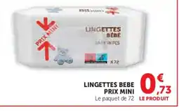 U Express Lingettes bebe prix mini offre