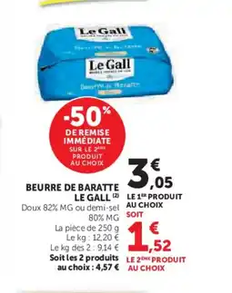 U Express LE GALL Beurre de baratte offre