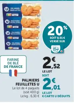 U Express U Palmiers feuilletes offre
