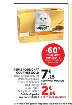 U Express GOURMET GOLD Repas pour chat offre