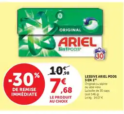 U Express Lessive ariel pods 3 en 1 offre