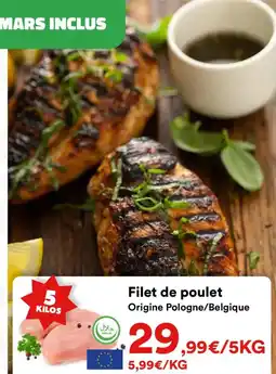 Hmarket Filet de poulet Origine Pologne/Belgique offre