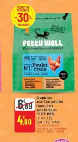 G20 PETTY WELL Croquettes pour Chat stérilisé Poulet frais sans Céréales offre