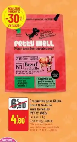 G20 PETTY WELL Croquettes pour Chien Bœuf & Volaille sans Céréales offre