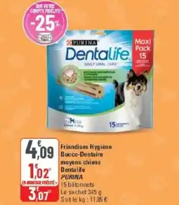 G20 PURINA Friandises Hygiène Bucco-Dentaire moyens chiens Dentalife offre