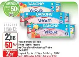 G20 DANONE Yaourt brassé Velouté Fruits jaunes, rouges ou Citron/Myrtille/Abricot/Fraise offre