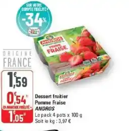G20 ANDROS Dessert fruitier Pomme Fraise offre