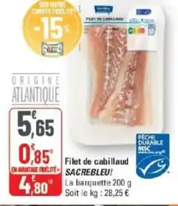 G20 SACREBLEU! Filet de cabillaud offre