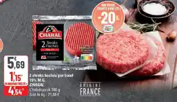 G20 CHARAL 2 steaks hachés pur bœuf 15% M.G. offre