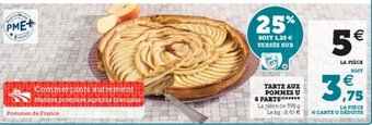 Super U Tarte aux pommes U 6 Parts offre