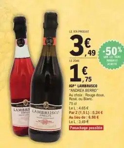 E.Leclerc IGP* LAMBRUSCO “ANDREA BERRO” offre