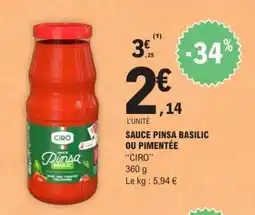 E.Leclerc SAUCE PINSA BASILIC OU PIMENTÉE CIRO offre