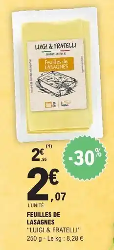E.Leclerc FEUILLES DE LASAGNES offre