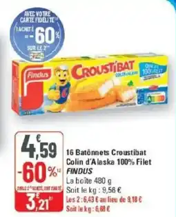 G20 FINDUS 16 Batonnets Croustibat Colin d'Alaska 100% Filet offre