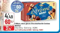G20 NESTLÉ 8 Minis cônes glacés Chocolat/Vanille Extrême offre