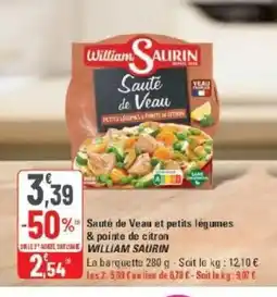 G20 WILLIAM SAURIN Sauté de Veau et petits légumes & pointe de citron offre