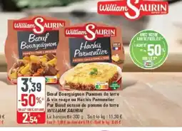 G20 WILLIAM SAURIN Boeuf Bourguignon Pommes de terre & vin rouge ou Hachis Parmentier Pur Boeuf écrasé de pomme de terre offre