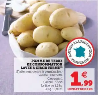 Super U Pommes de terre de consommation Lavee a chair ferme offre