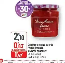 G20 BONNE MAMAN Confiture moins sucrée Fraise Intense offre