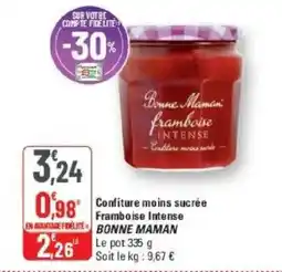 G20 BONNE MAMAN confiture moins sucrée Framboise Intense offre