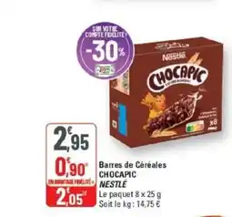 G20 CHOCAPIC NESTLÉ Barres de Céréales offre