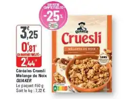 G20 QUAKER Céréales Cruesli Mélange de Noix offre