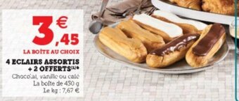 Super U 4 Eclairs assortis + 2 Offerts offre