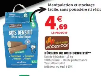 Bûches de bois densifié