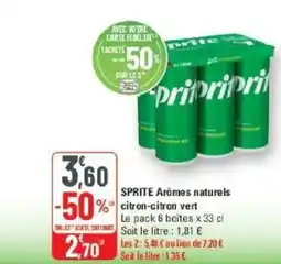 G20 SPRITE Arômes naturels citron-citron vert offre