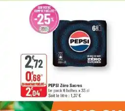 G20 PEPSI Zéro Sucres offre