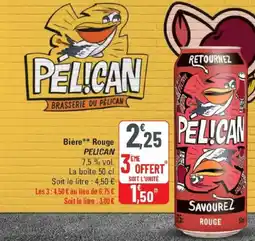 G20 PELICAN Bière Rouge offre