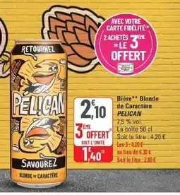 G20 PELICAN Bière Blonde de Caractère offre