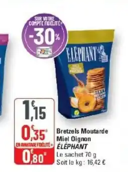 G20 ÉLÉPHANT Bretzels Moutarde Miel Oignon offre