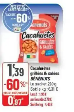 G20 BÉNÉNUTS Cacahuètes grillées & salées offre