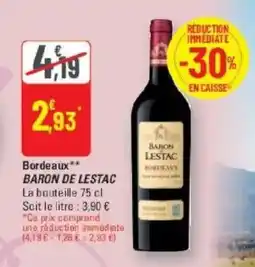 G20 BARON DE LESTAC Bordeaux offre