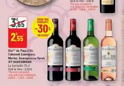 G20 BY HAUSSMANN Vin de Pays d'Oc Cabernet Sauvignon, Merlot, Sauvignon ou Syrah offre