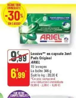 G20 ARIEL Lessive en capsule 3en1 Pods Original offre