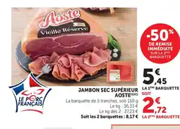 Maximarché AOSTE Jambon sec supérieur offre