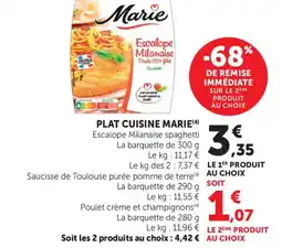 Maximarché MARIE Plat cuisine offre