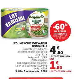 Maximarché BONDUELLE Legumes cuisson vapeur offre
