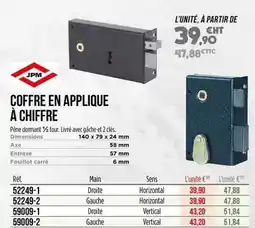 Master Pro Jpm - coffre en applique a chiffre offre